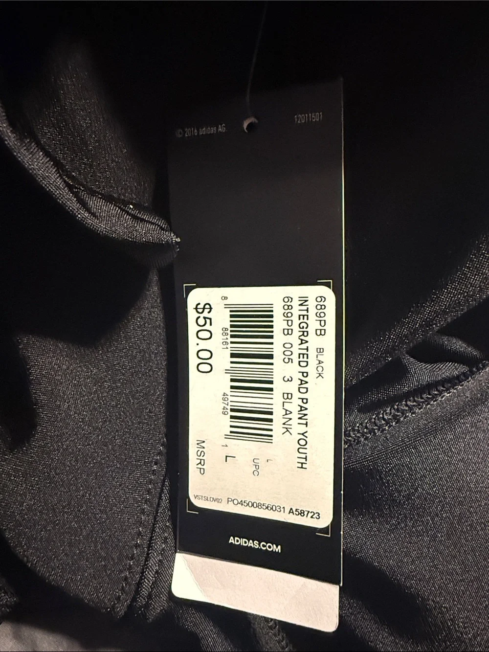 adidas Black Youth Padded Athletic Pants